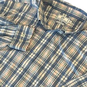 Southern Tide Intercoastal Shirt Mens XXL Long Sleeve Button Up Plaid Stretch